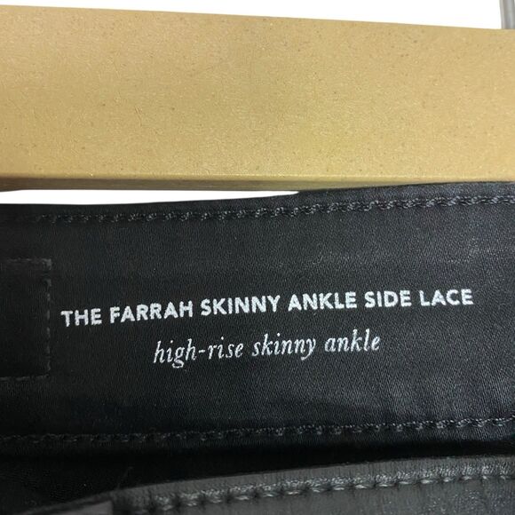 AG Adriano Goldschmied Jeans Women 27 Black Faux Leather Pants Farrah Skinny NEW - Picture 5 of 15